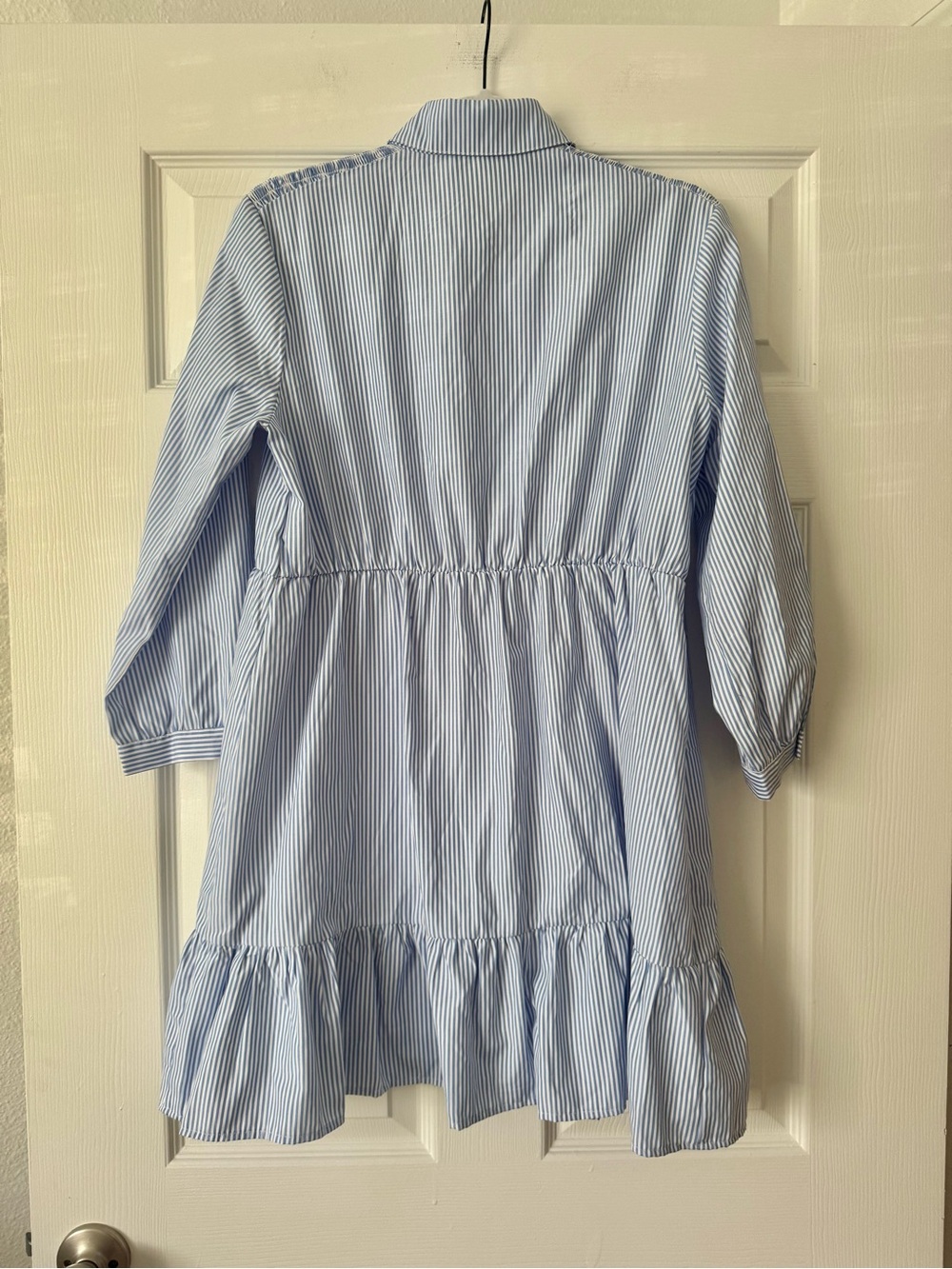 Button-Front Blue Stripe Mini Dress - Picture 5 of 5